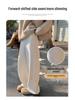 White Cashmere Wide-Leg Sweatpants: Women's 2025 Autumn/Winter High-Waisted Soft Velvet Rice Pants