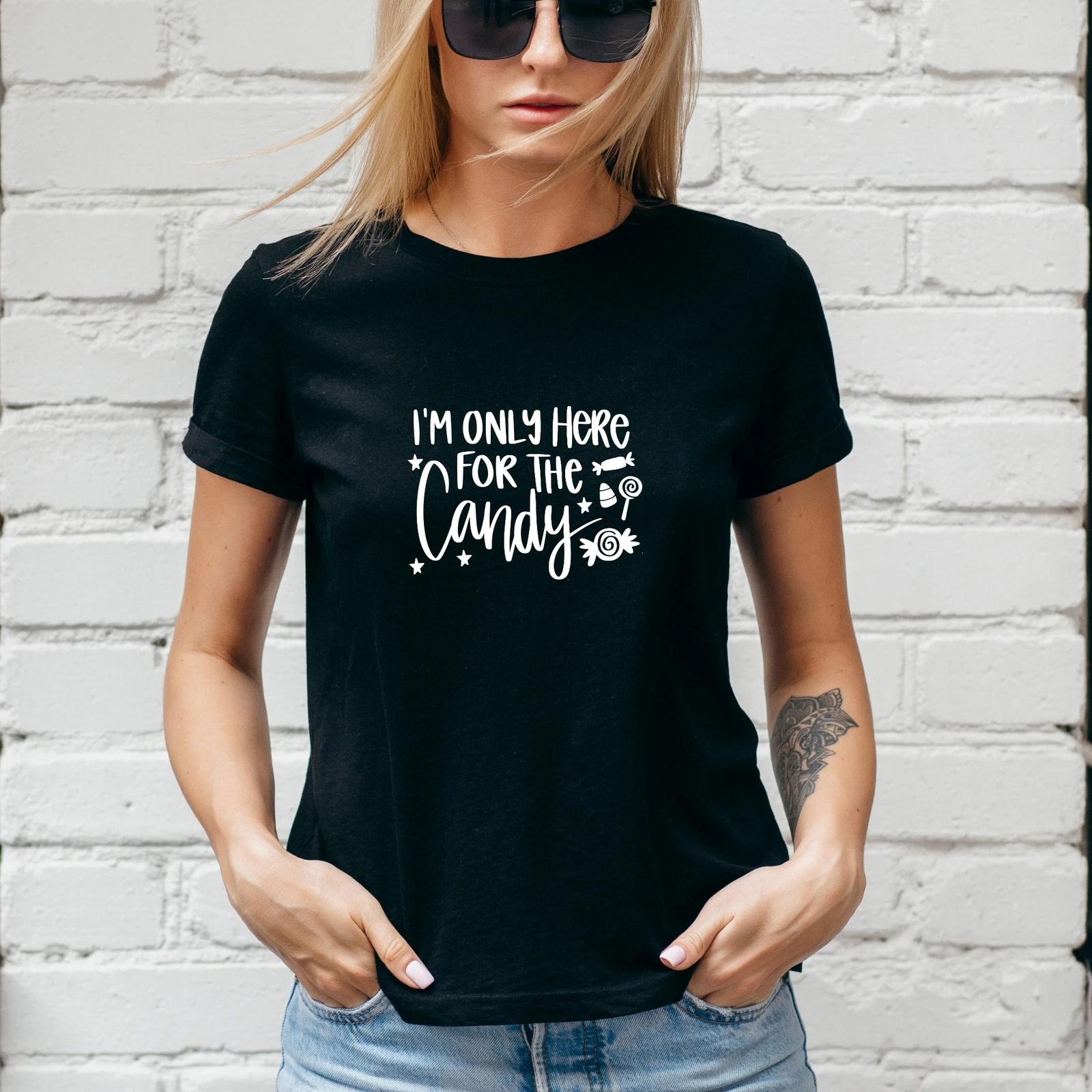 FUNNY HALLOWEEN T-SHIRT, Fall, CANDY, Autumn Pumpkin, Ghost, Unisex/Lady Fit #2 L