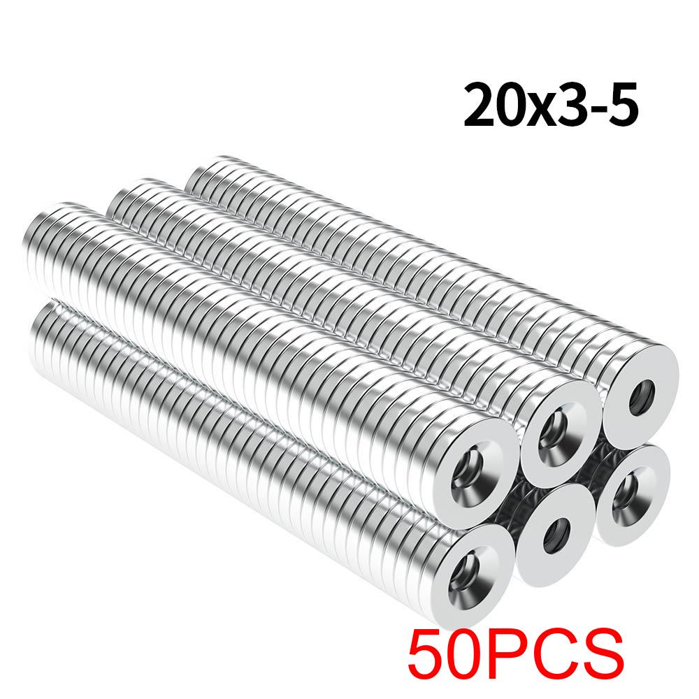 20x3-5mm Super Strong Neodymium Magnet N35 NdfeB Permanent Magnetic Imanes Round With Holes Powerful Magnets Refrigerator Magnet