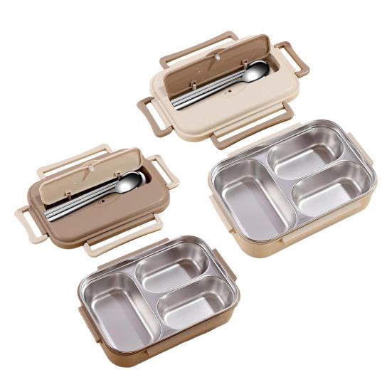 Insulated Lunch Box with Compartments Easy To Clean Stainless Steel Lunch Container Reusable Bento