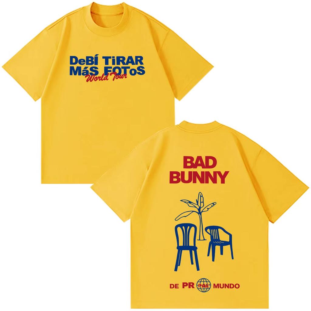 Rapper Bad Bunny 2026 Tour Concert Print T Shirts Fashion Vintage Cotton Short Sleeve Hip Hop Oversized Unisex And Unisex TShirt