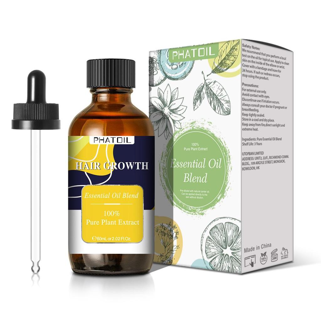 PHATOIL 60ML Essential Oil Blend for Anxiety Ease Sleep Easy Mosquito Repellent Pure Essential Oils and Carrier Oil for Slimming Hair Growth