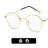 New metal polygonal glasses frame retro literary irregular flat mirror can be matched with myopia