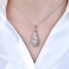 Tkj S925 Sterling Silver New Fashion Zircon Water Droplets Small Fresh Simple Ladies Necklace Temperament Clavicle Chain Female