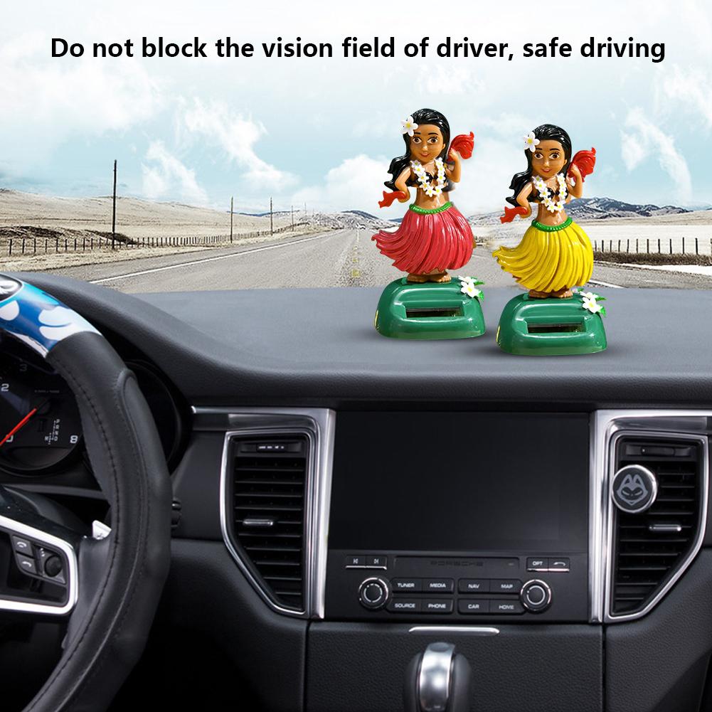 Solar Dashboard Hawaii Dancing Girl Car Dashboard Decorations Dancing Figure Toy Hawaiian HulaShaking Head Dancer Ornaments