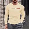 Spring Men's,Men's Letter Printing,Men's Long Sleeve,Trendy Round Neck New Casual T-Shirt