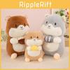 Cute Groundhog Plush Toy Holding Pine Nuts Design For Kids Bedroom Decor