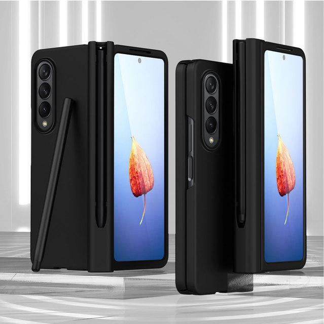 Full Body Glass Film Phone Case For Samsung Galaxy Z Fold4 5g Fold 4 Fold3 Fold2 Fold 3 2 Zfold4 S Pen Holder Folding Cover