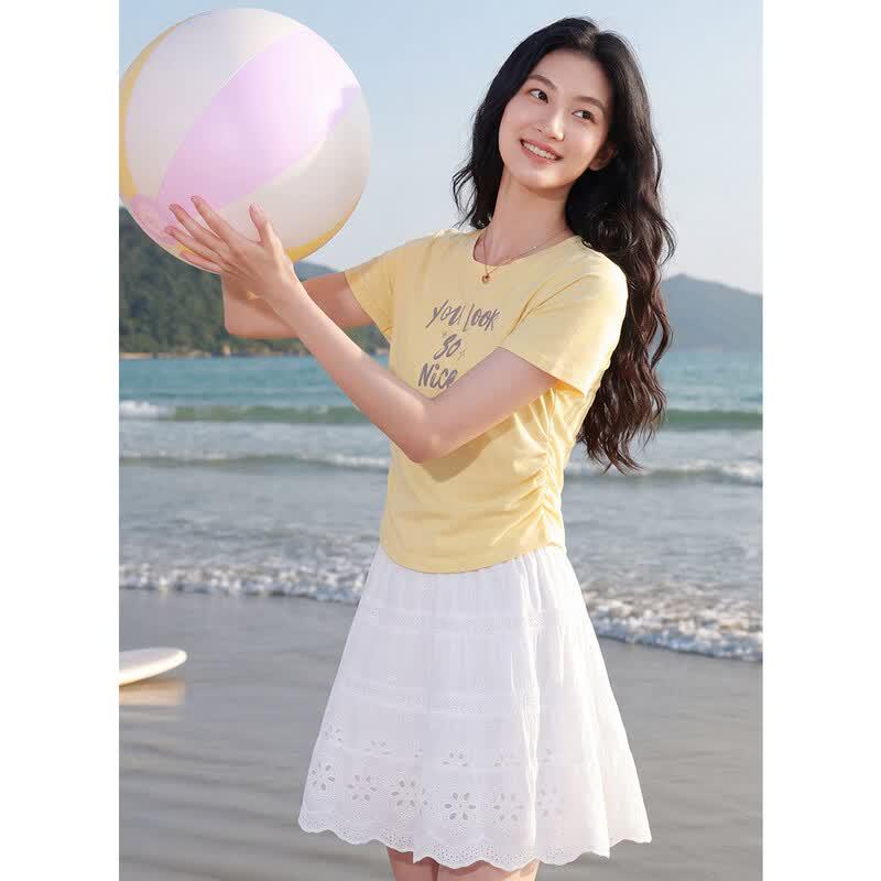 FivePlus Women s Summer T-Shirt & Lace Skirt Set L