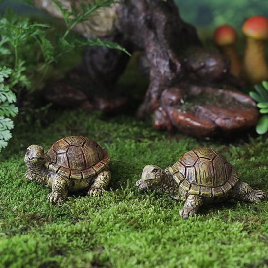 Micro Landscape Turtle Figurines Waterproof Resin Miniature Ornaments Realistic Turtle Statue for Fish Tanks Potted Plants Moss Gardens