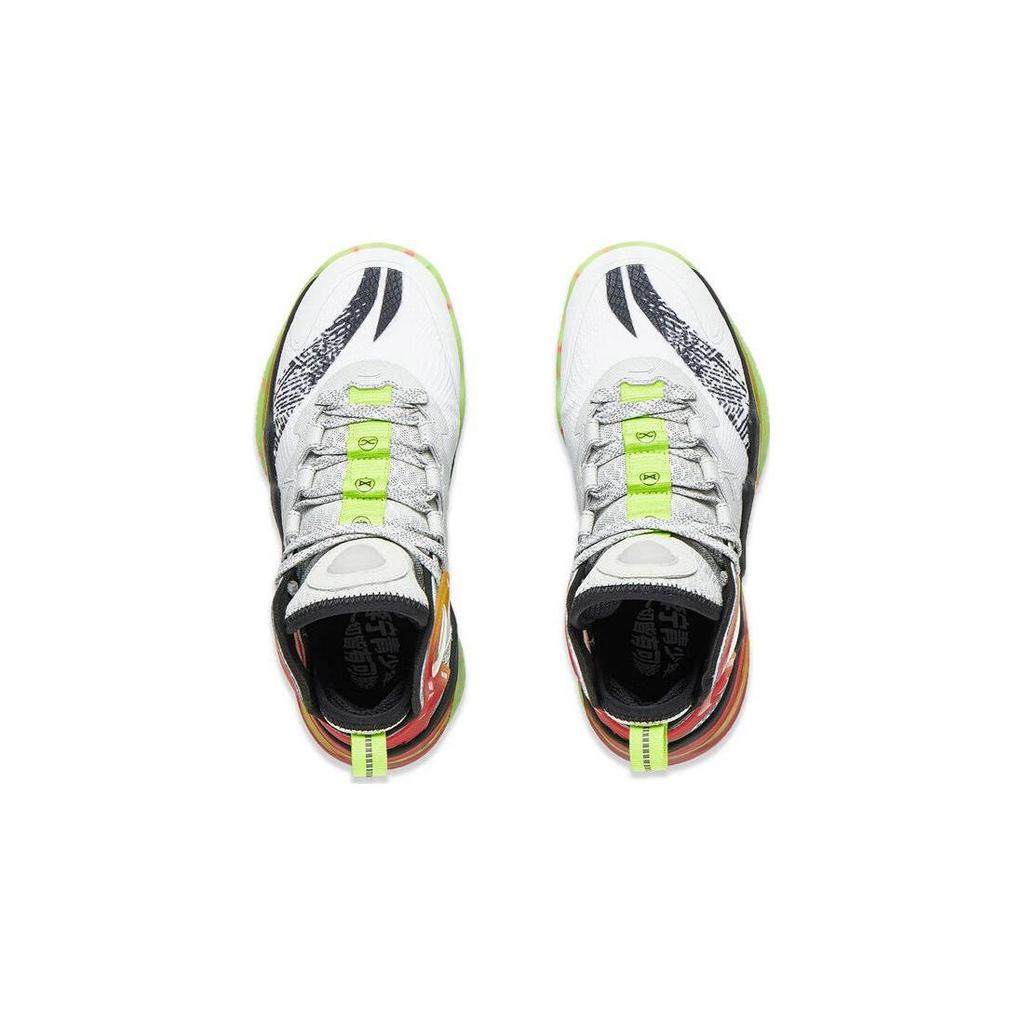 Li-Ning Cloud Anti-Slip Shock Absorbing Lightweight Rebound High-Top Basketball Shoes Kids sneakers White Gray YKBT070-7