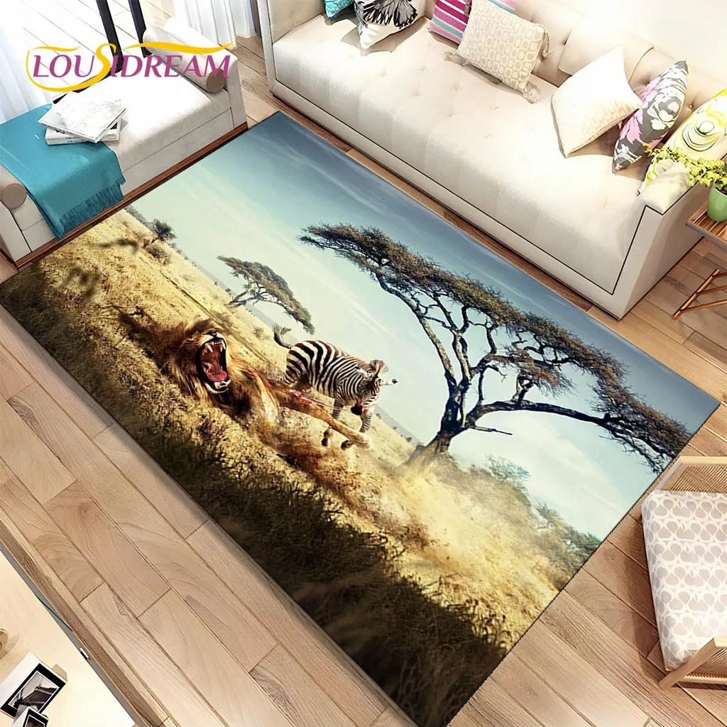Zebra Wild Animal  Area Rug Large,Carpet Rug for Living Room Bedroom Kitchen Doormat Decoration,Children Play Non-slip Floor Mat