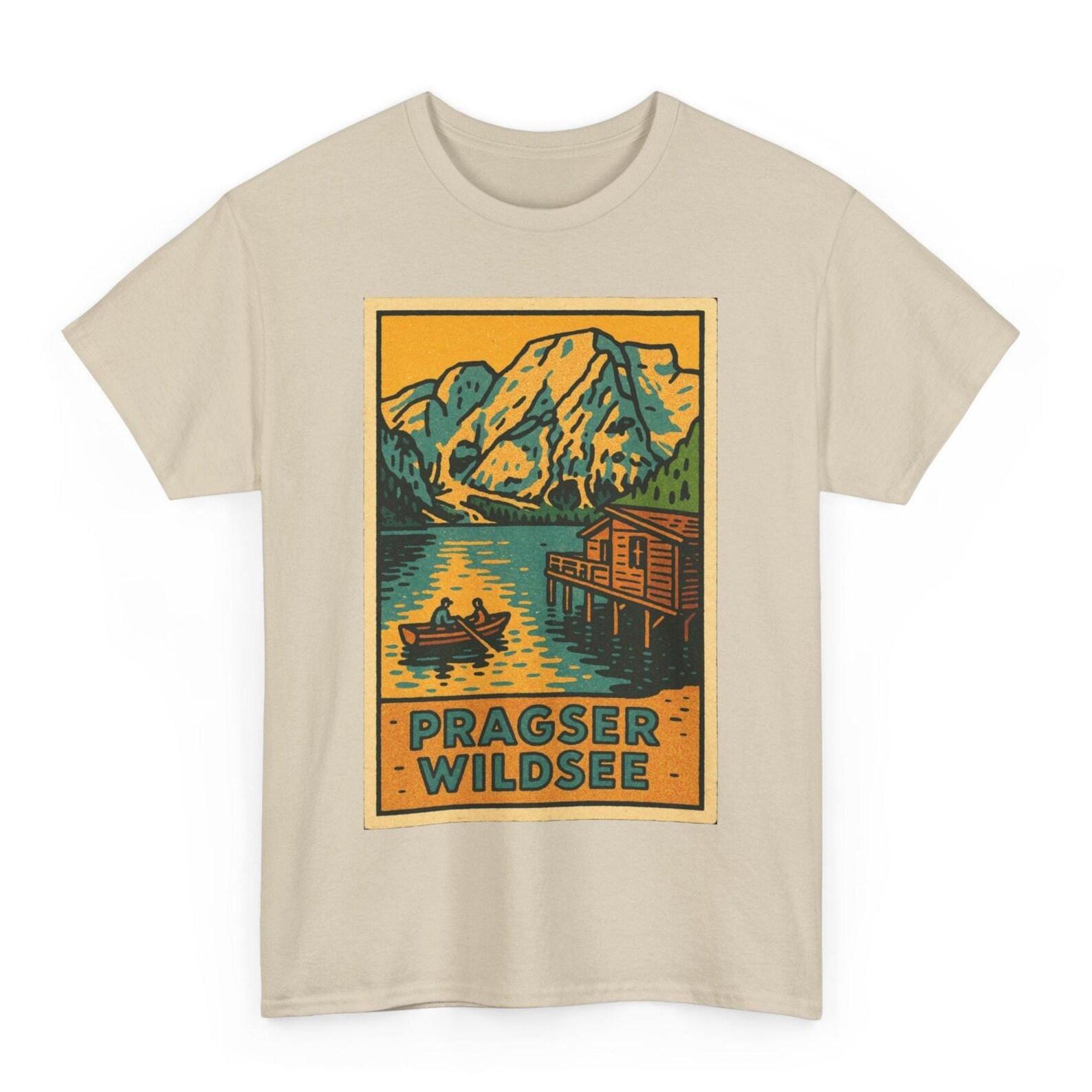 Pragser Wildsee T-Shirt: Retro Comic Italy Lake Dolomites Tee 4XL
