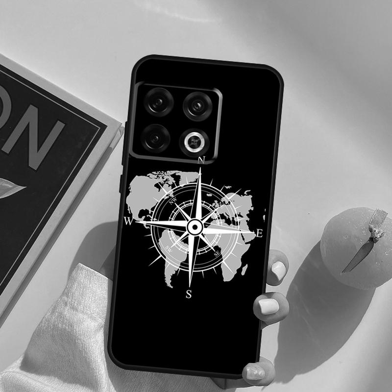World Map Compass Nautical Case For OnePlus Nord 5 CE 2 3 4 Lite N20 N30 OnePlus 15 13 12 11 13T 10T 10R 12R 13R Cover