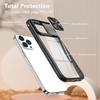 For iPhone 16 Pro Case TPU+PC Clear Phone Cover with CD-Veins Camera Lens Sliding Lid
