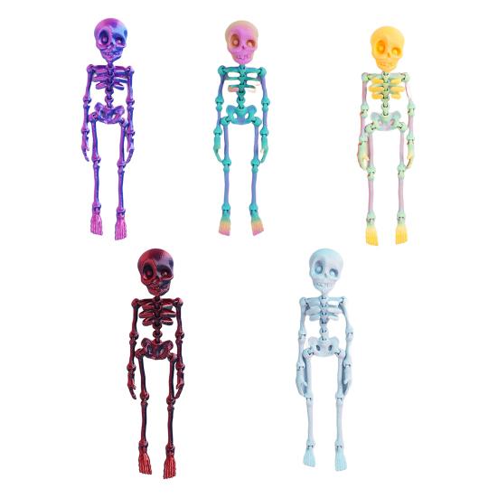 Skull Fridge Magnets with Movable Joints Halloween Poseable Skeleton Fridge Magnet Quirky Gothic Refrigerator Stickers for Kitchen Office
