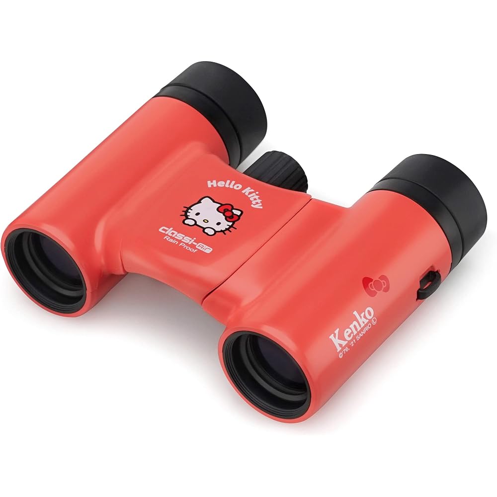 Kenko Sanrio Binoculars for Concerts, 8x Magnification, 21mm Objective Lens, Ultra-Lightweight & Ultra-Compact, Rainproof, Multi-Coated, Hello Kitty (