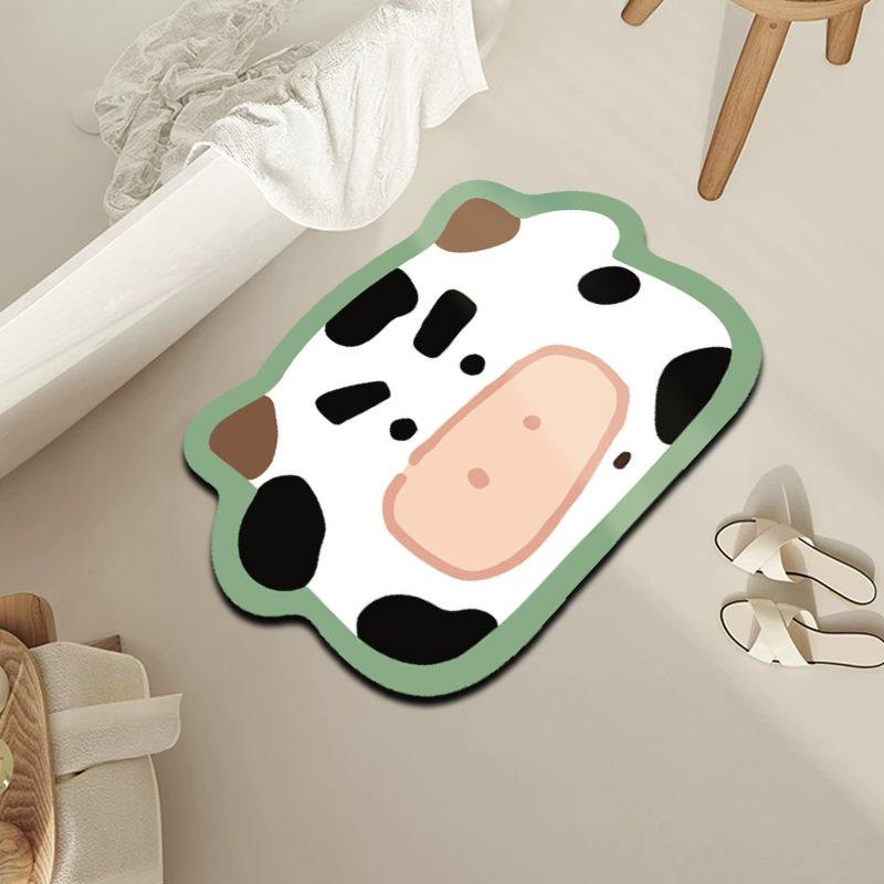 Cartoon Animal Doormat - Diatomaceous Earth Entrance Mat, Quick-Dry Absorbent Floor Mat For Bathroom, Durable And Non-Slip For Home Entryway