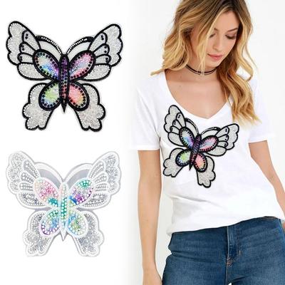 Beaded Sequin Butterfly Corsage Colorful Clothing Bag Decorative Accessories Cloth Patch Embroidered Sewing Patch Gift