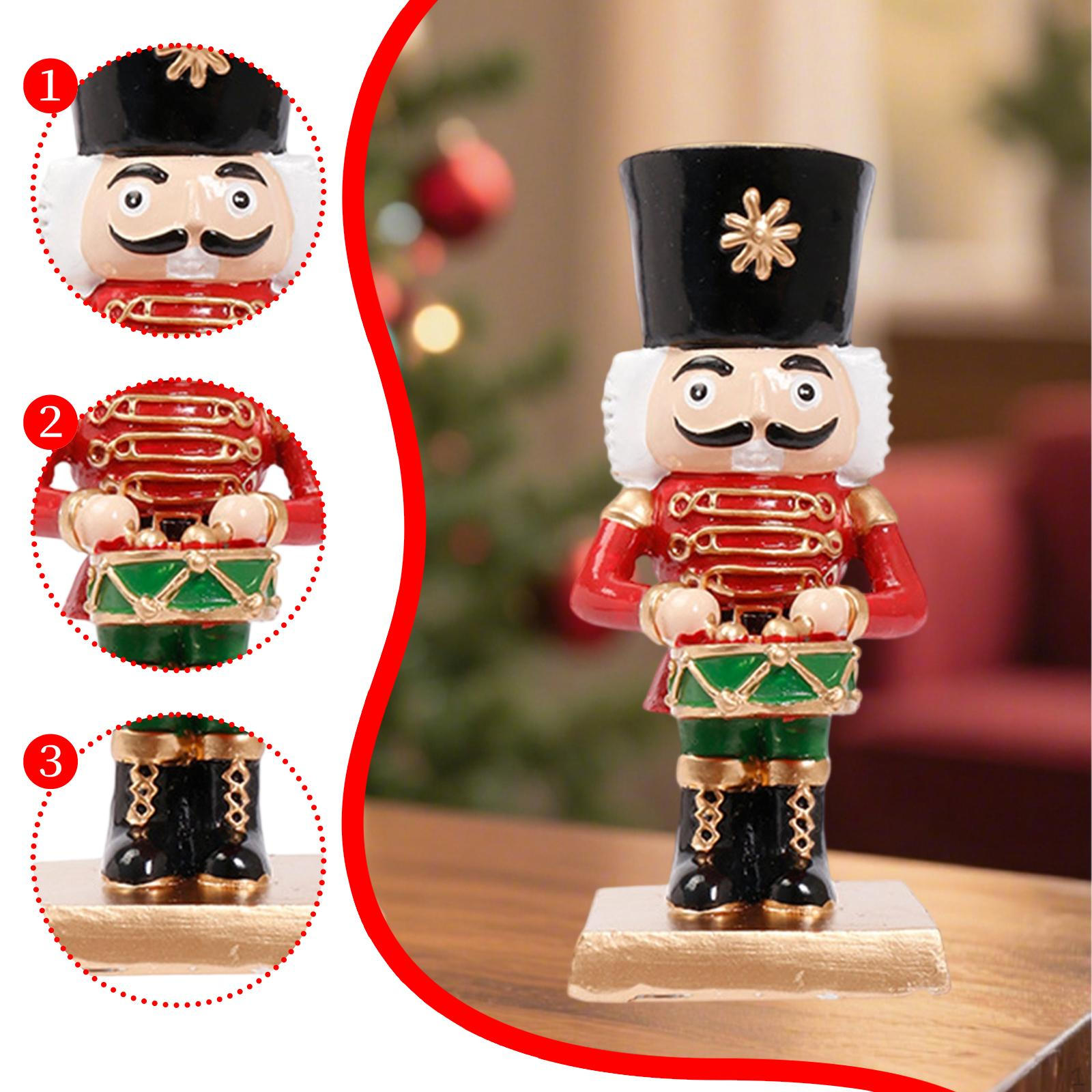 

Nutcracker Candle Holder Stand Figurine Collection Candlestick Ornament for Living