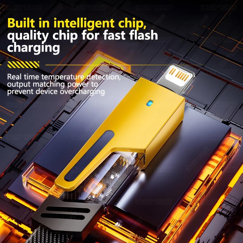 4in1 Typ C auf Typ C 65W Mecha-Stil Schnellladekabel für iPhone Samsung Xiaomi Redmi POCO OnePlus USB A auf USB C Datenkabel