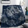 Viking Raven and Warship,pattern Flannel Blanket, High Quality Comfortable for All Seasons, Home Decor, Warmth and Comfort, Perfect for Gifts.