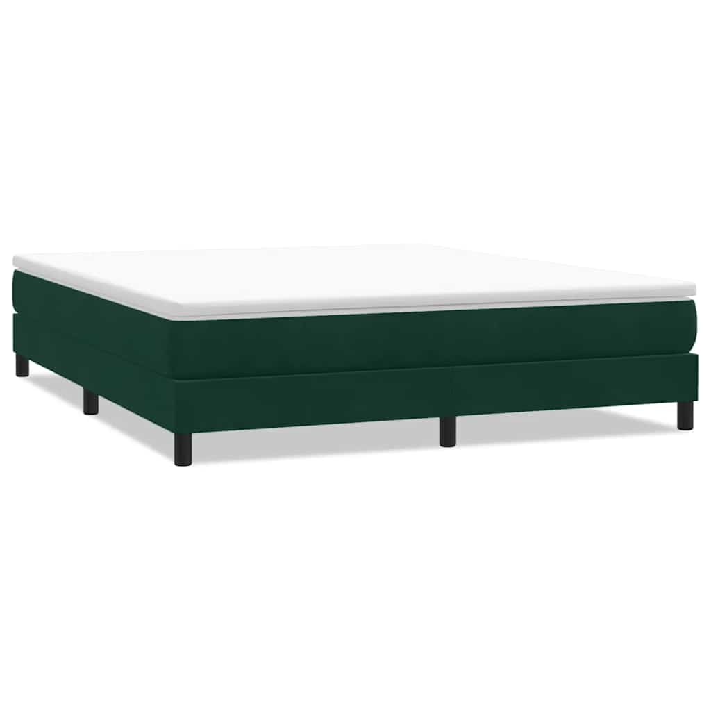 Box Spring Bed without Mattress Dark Green 180 x 220 cm Velvet