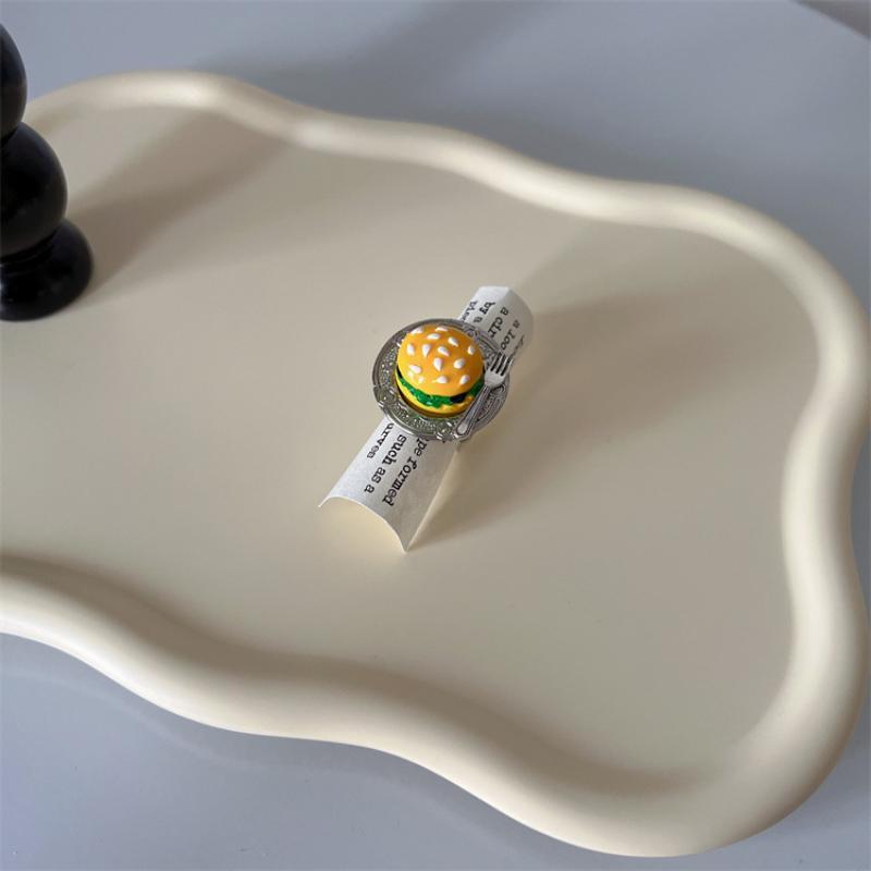 Cute 3D Food Dessert Shaped Resin Rings Adjustable Size Cartoon Design For Girls Daily Wear Party Cosplay Gifts