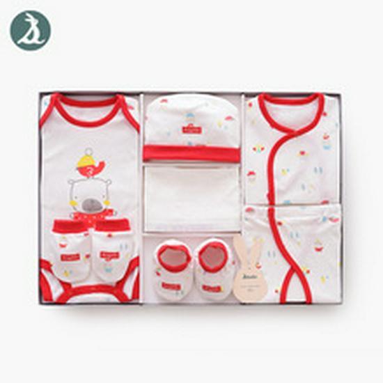 Four Seasons Baby Gift Box: Pure Cotton Clothes & Supplies for 100 Days & Full Moon Celebrations.