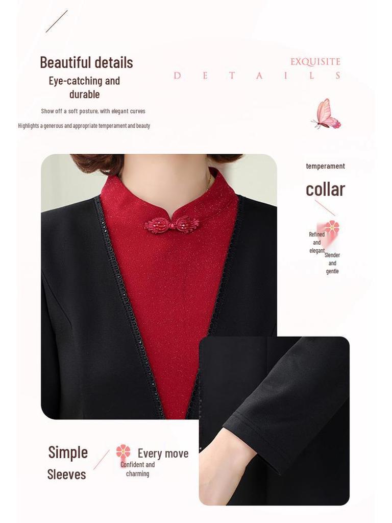 Mom's 2025 Spring Slimming Two-Piece Dress for Mid-Aged Women