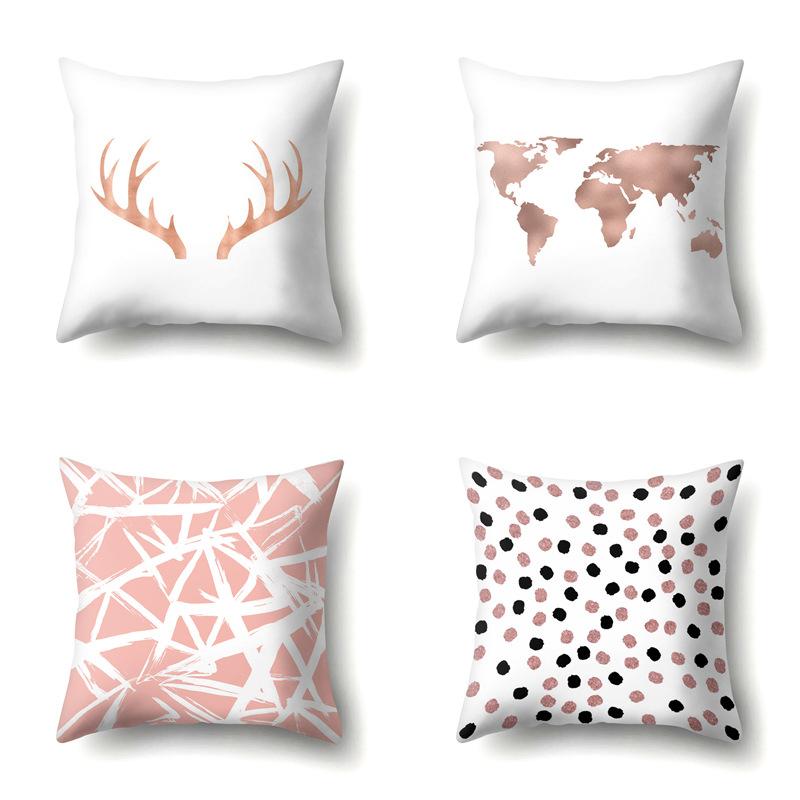 Polyester Pillow Case Automobile Decoration Home Printed Pillow Case Waist Cushion Cover Car Cushion Head Cushion Cover