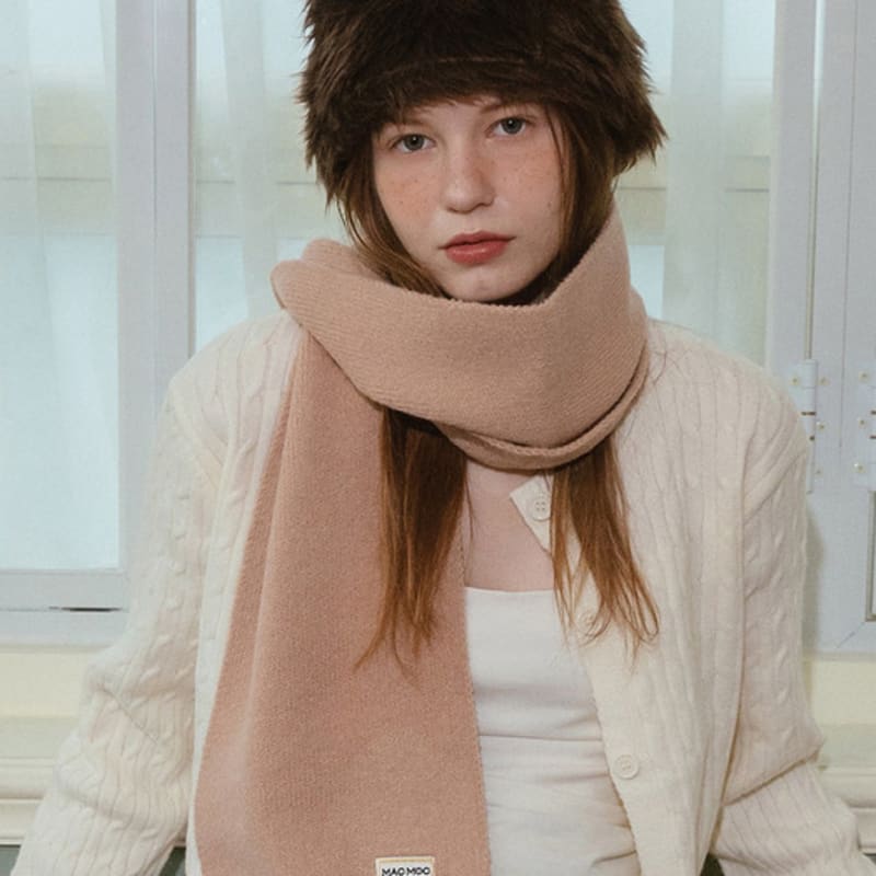 

MAC MOC HUHU HUHU Color Block Soft Logo Muffler_5 Colors Butter