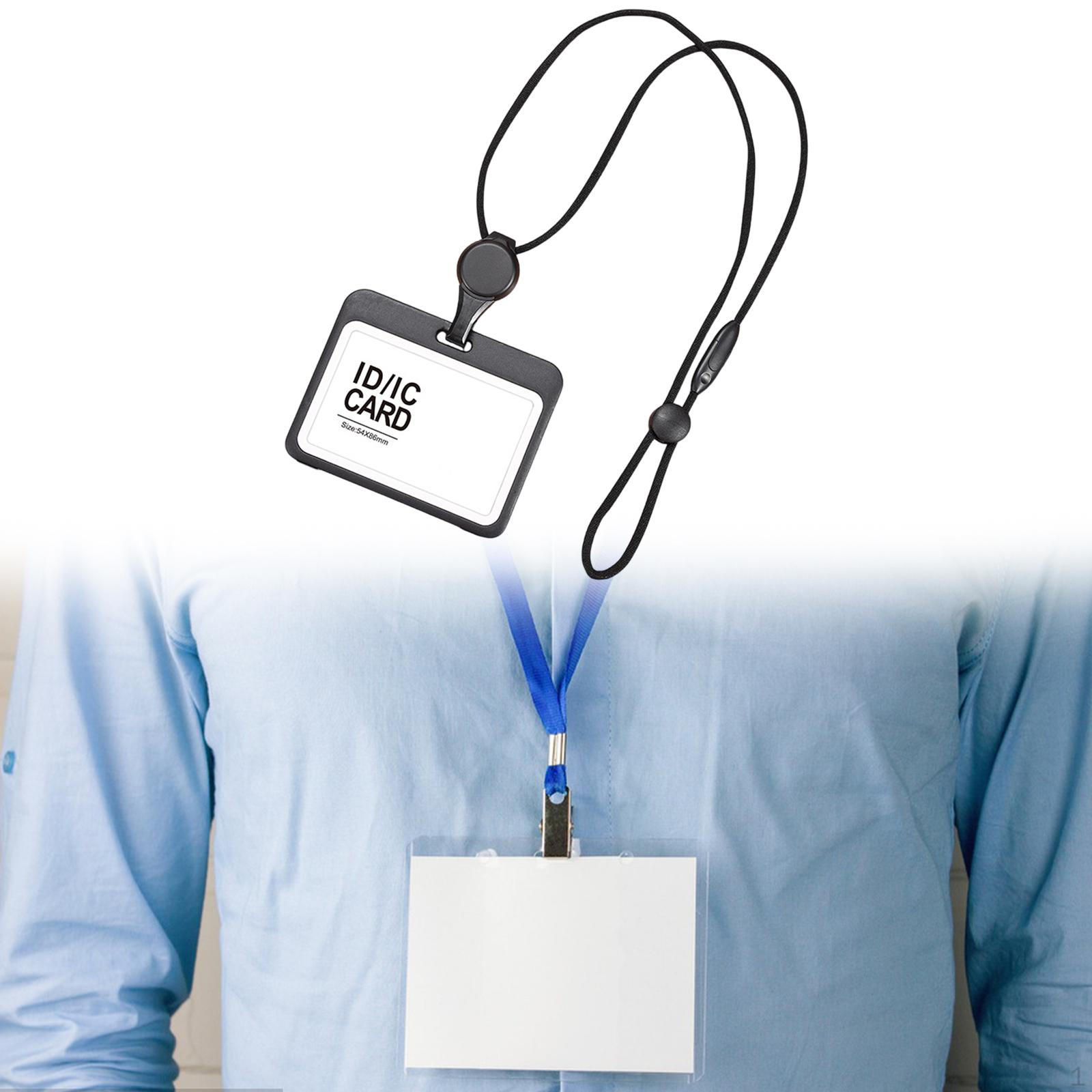 

Держатель для бейджа, удостоверение личности, водонепроницаемый, работа, подарок на день медсестры, выдвижные карточки медсестры Black Horizontal