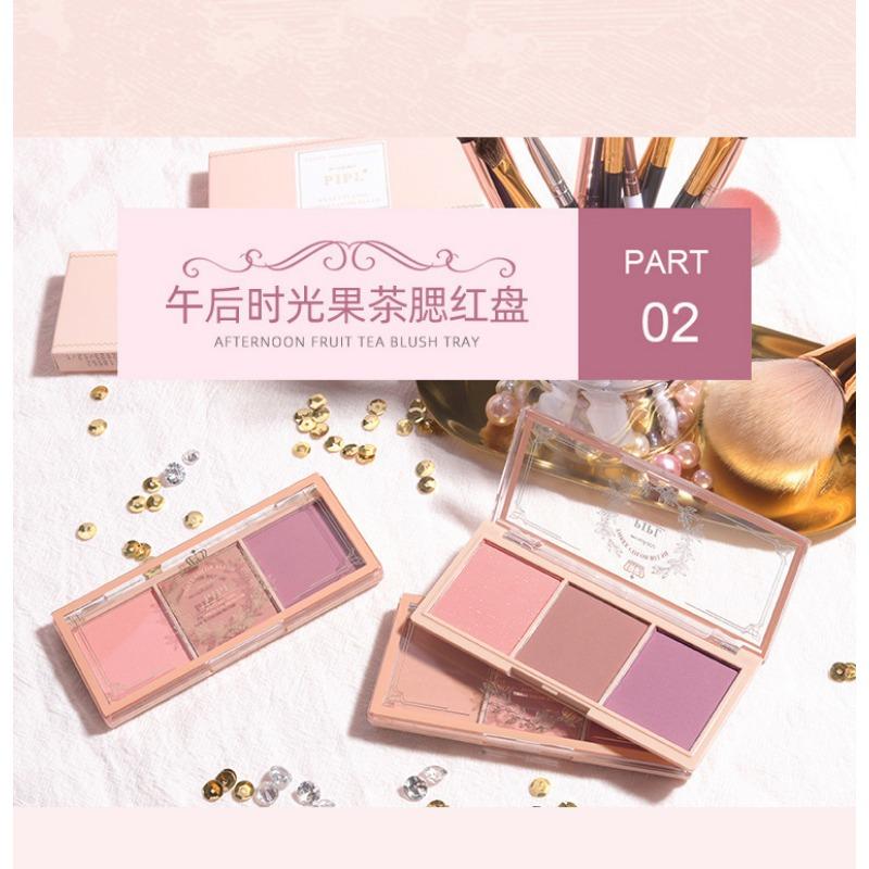 Natural Matte Three Color Blush Palette Long Lasting Nude Cheek Makeup Powder