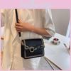 Chic Women's Handbag 2023 White/ Khaki/ Black Pu Leather Shoulder Bag With Contrasting Stitching