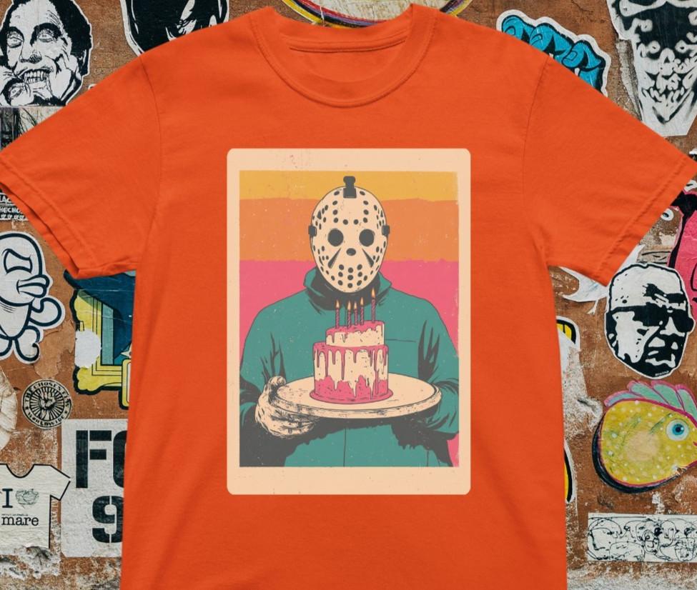 Jason Voorhees Birthday T-Shirt – Retro Horror Movie Slasher Tee Funny Scary M