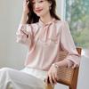 Women Blouses Shirts 2025 Spring Long Sleeve Women Blouse Shirt Bow Collar Solid Elegant Blouse Shirt Women Tops J909
