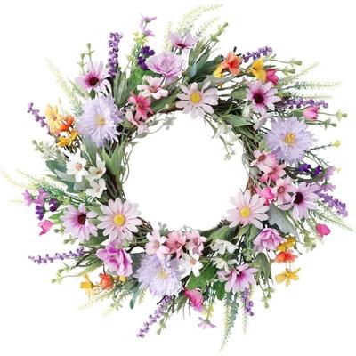 Künstlicher Blumenkranz Frühlingsfestkranz Künstlicher Blumenkranz für Haustür Flur Garten Bauernhäuser