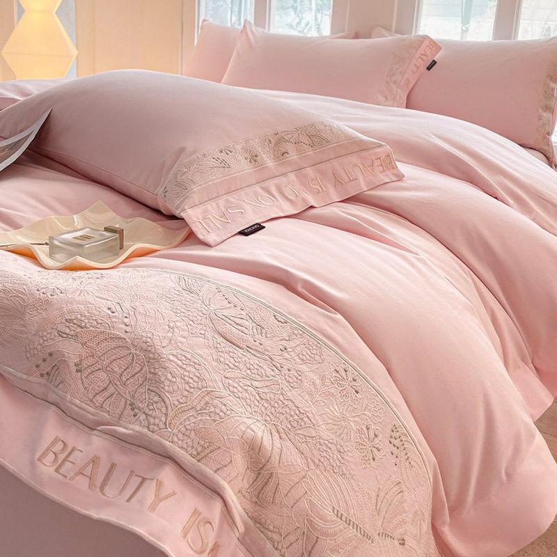 200 pieces of A-level winter flannel bedding set made of pure cotton, thickened and warm, luxurious solid color bed sheets, four piece set