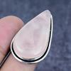 Natural Rose Quartz Gemstone 925 Sterling Silver Jewelry Ring Size 8 w5U92