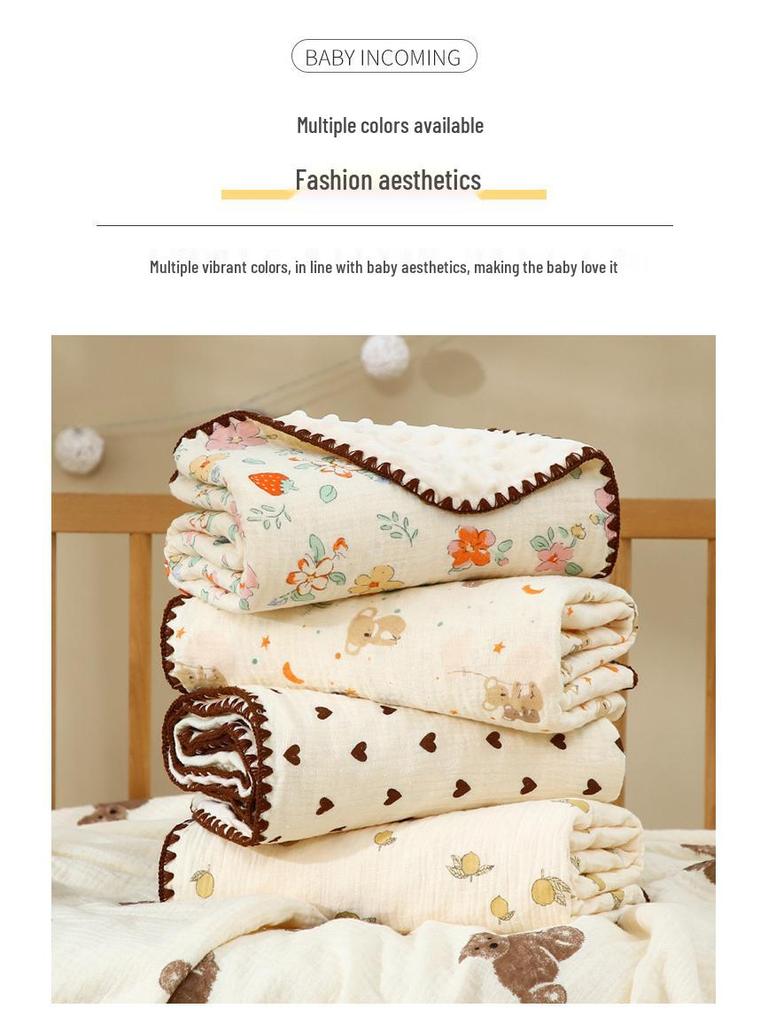 Bean Blanket: Pure Cotton Soft Gauze Baby Towel & Swaddle Quilt for Newborns and Children - Spring/Summer.