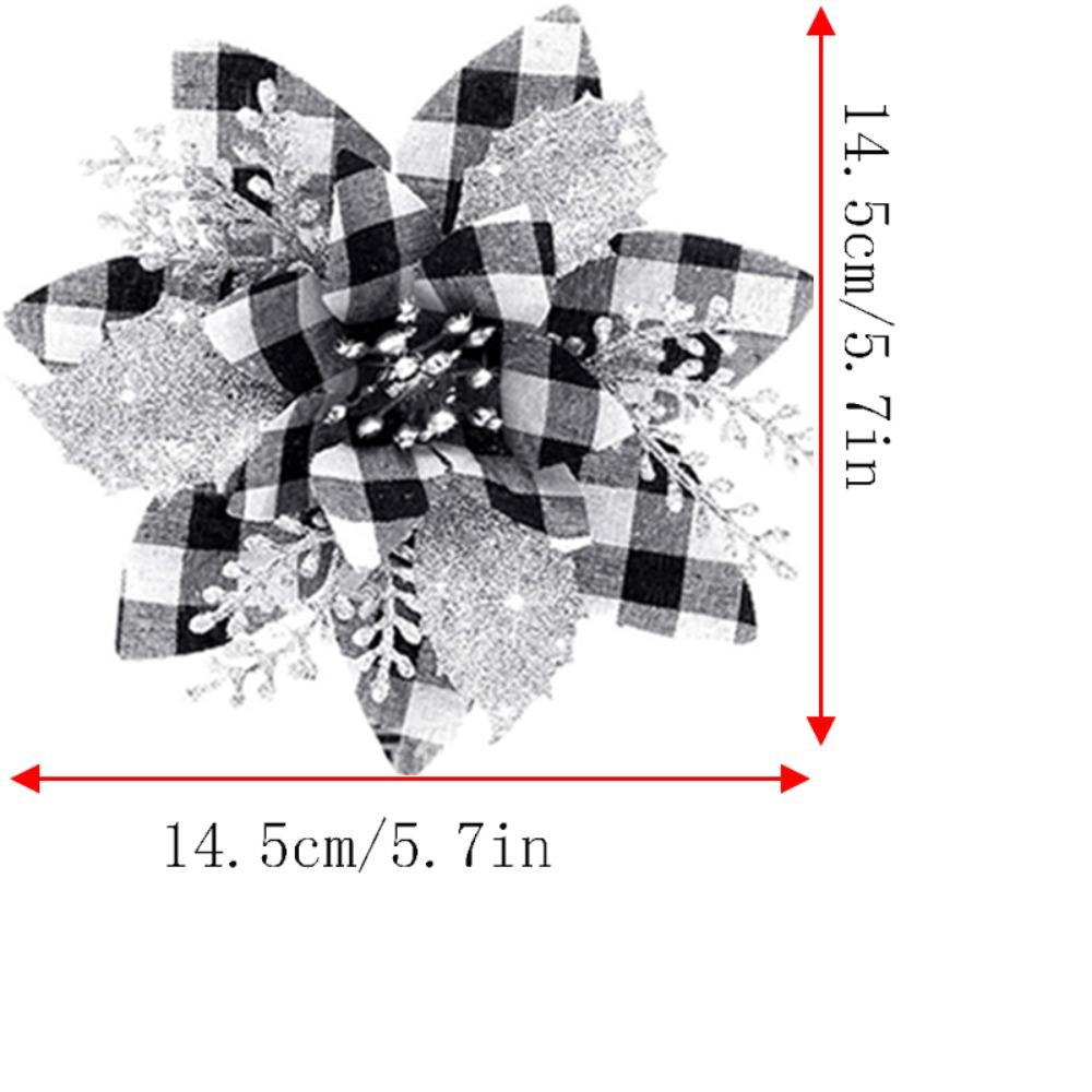 8pcs Gold/Silve Christmas Tree Flowers Pink/Blue Poinsettia Flowers Gift Party Decoration  Christmas