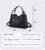 KMRHM Women's 2-Way Shoulder Bag, Crossbody Bag, Handbag, Shoulder Bag, Carry-on Bag, Leather with Zipper Pocket, Lightweight, Large Capacity, Soft,