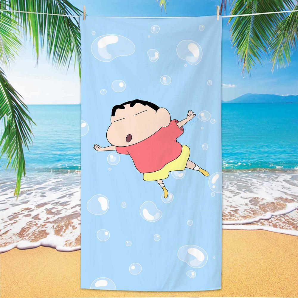 Extra Large Kids Quick Dry Bath Towel Cartoon Character Digital Print Double Sided Flannel Microfiber Beach Towel