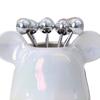 Fruit Fork Storage Jar Cute Animal Shape Ceramic Fork Holder Jar with 6 Stainless Steel Fruit Fork for Home Kitchen