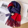 100 pure wool scarves for men's autumn and winter gray double-sided high-end gift boyfriend men's cashmere shawl