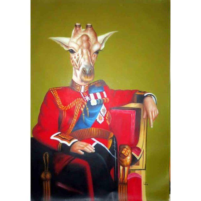 Funny Animal Posters Deer Cat Dog Portrait Poster Paintings and Canvas Painting Nordic Wall Art Pictures Room Living Room Decoration No Frame