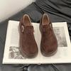 New retro versatile small platform shoes women's autumn and winter suede one-pedal single shoes