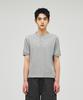 ECORR Waffle Henley Neck Crop Short Sleeve T-Shirt_Melange Gray