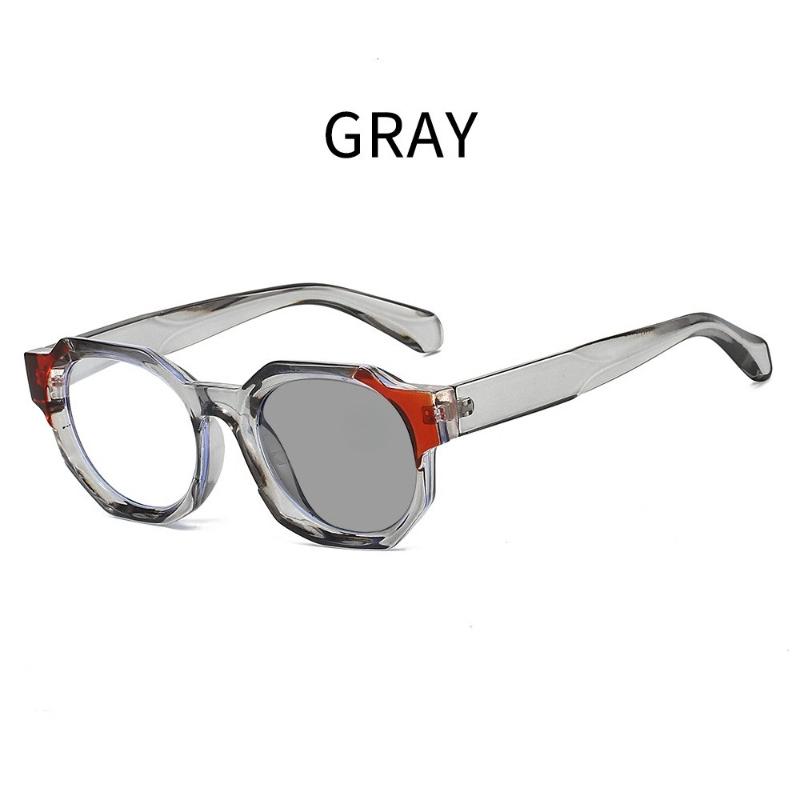 Luxury Design Photochromic Reading Glasses Fashion Polygon High Quality HD AntiBlue Light Color Cahnging Presbyopia  Eyeglasses